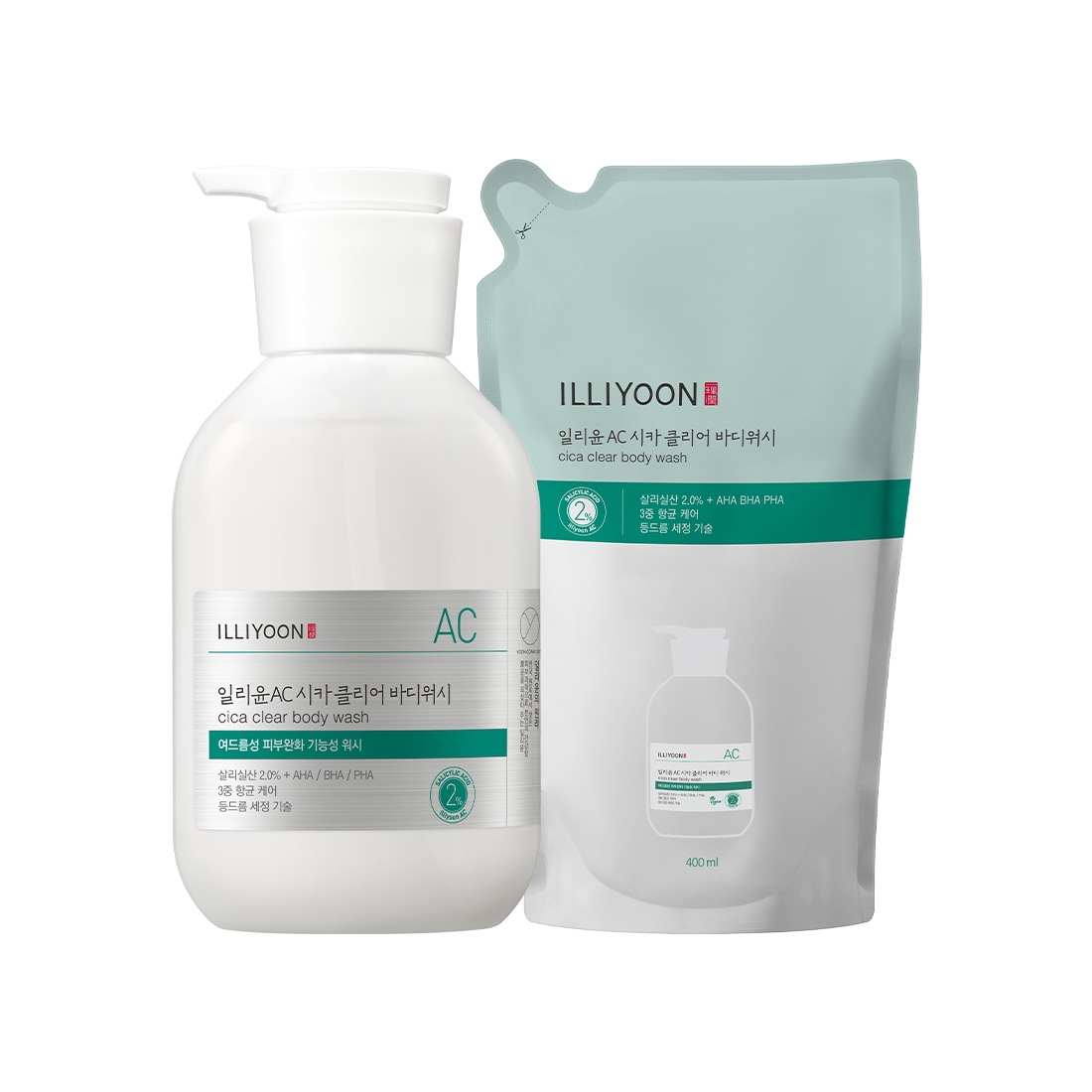 イリユンシカアクネクリア背中ボディウォッシュ400ml+400ml詰め替え