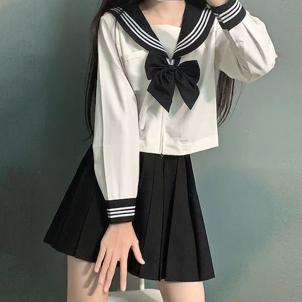 セーラー服　上下3点セット 楽天市場】セーラー服 セットアップ 三本線 リボン コスプレ