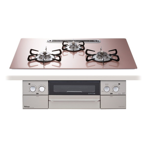 PD-863WS-U75GP-13A シルキーピンク FACEIS [ビルトインガスコンロ(都市ガス用両側強火タイプ幅75cm)]