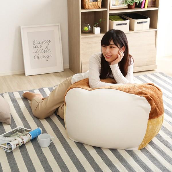 ビーズクッション 食パン かわいい おしゃれ インテリア 洗える カバー 座椅子 枕 【10287】