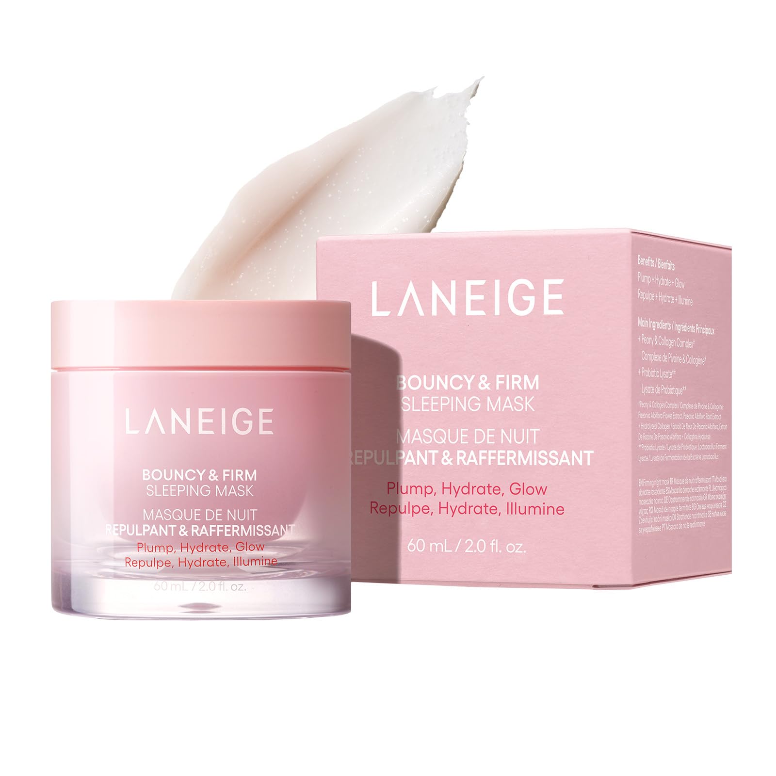 ラネージュ バウンシースリーピングマスク 60mL ハリ 毛穴 弾力 リフトアップクリーム うるおい コラーゲン ナイトケア 敏感肌 韓国 スキンケア