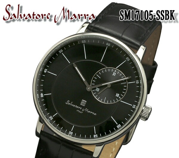 対応送料無料salvatore marra サルバトーレマーラ メンズ 腕時計 SM17105-SSBK カレンダー ビジネス プレゼント レザー ベルト クォーツ アナログ