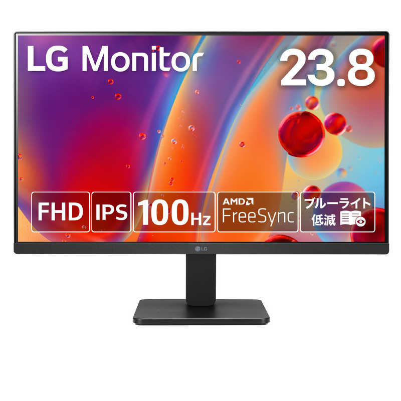 LG　PCモニター ［23.8型 /フルHD(1920×1080) /ワイド］ ブラック　24MR400-B