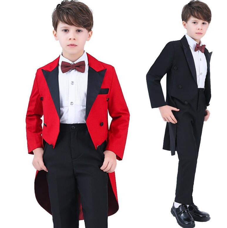 子供燕尾服 ベストズボンネクタイシャツジャケット 5点セットアップ 子供 キッズ フォーマルスーツ 長袖 タキシード 男の子 入学式 発表会 卒業式 蝶ネクタイ付き 男児 ジュニア 結婚式 ピ 4,812円
