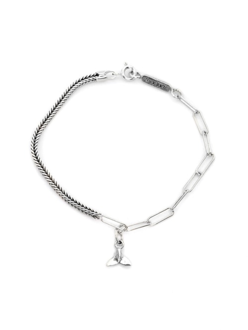 【HARANG】 HR 198B_Half & Half Whale Tail Chain Bracelet 正規品