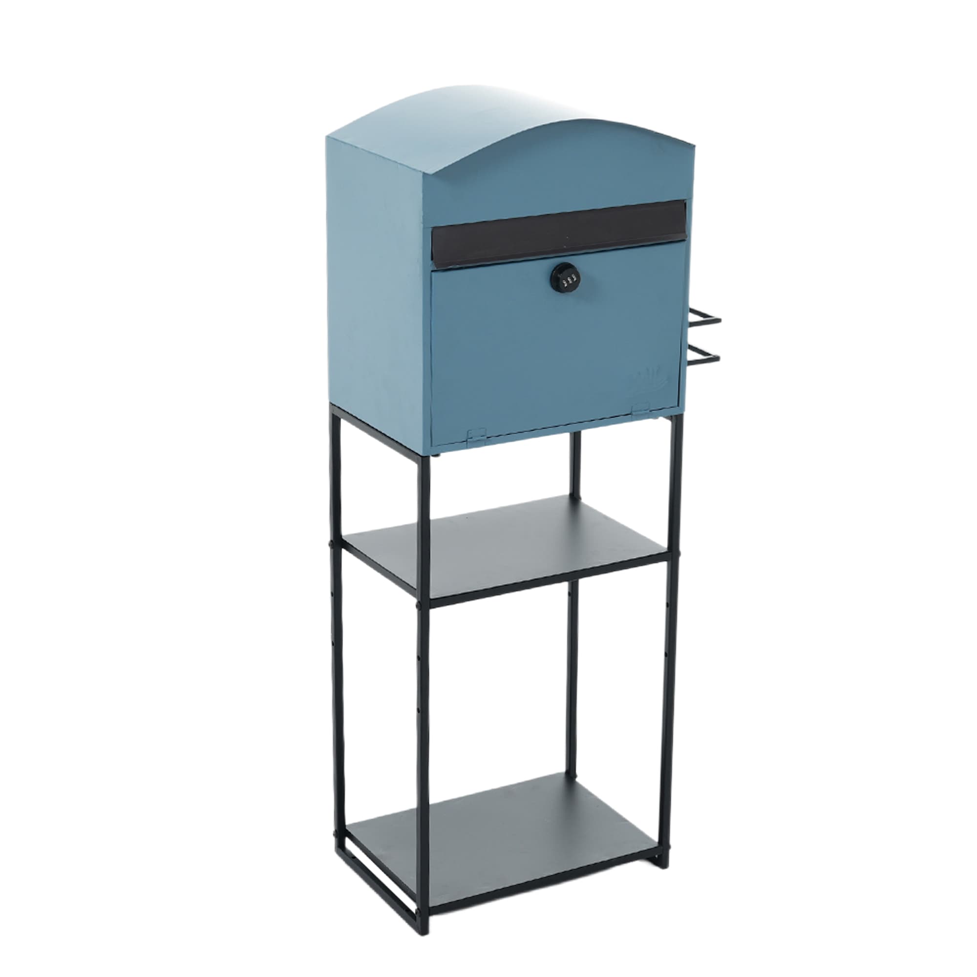 【国内発送】956【ブルーグリーン】ポスト 置き型 スタンドポスト 大型 郵便受け 郵便ポスト おしゃれ レトロ 一戸建て用 大容量 北欧 アンティーク 脚付き 収納 メールボックス A4対応 新聞受