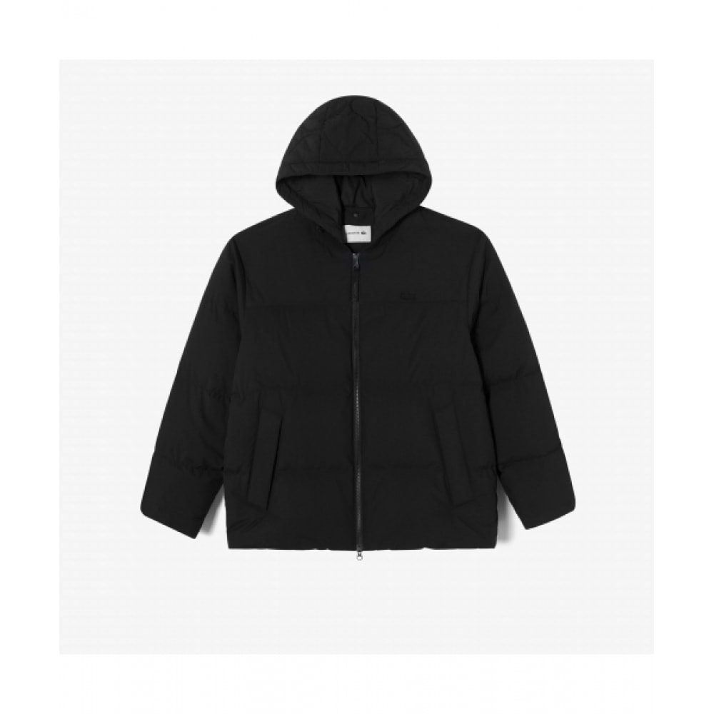 LACOSTE メンズスタジアムネックパーカーダウン [ブラック]