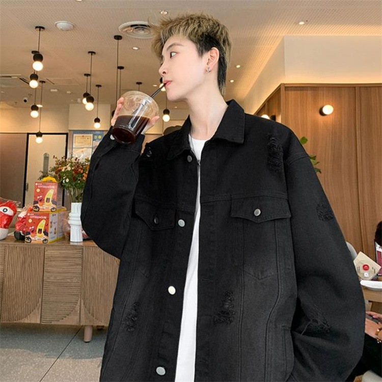 INSスタイル アメリカン モッズ ミリタリー メンズ デニムコート 春秋 水洗い 破れ ジャケット ゆったりする オシャレ 夏 カジュアル 大人気