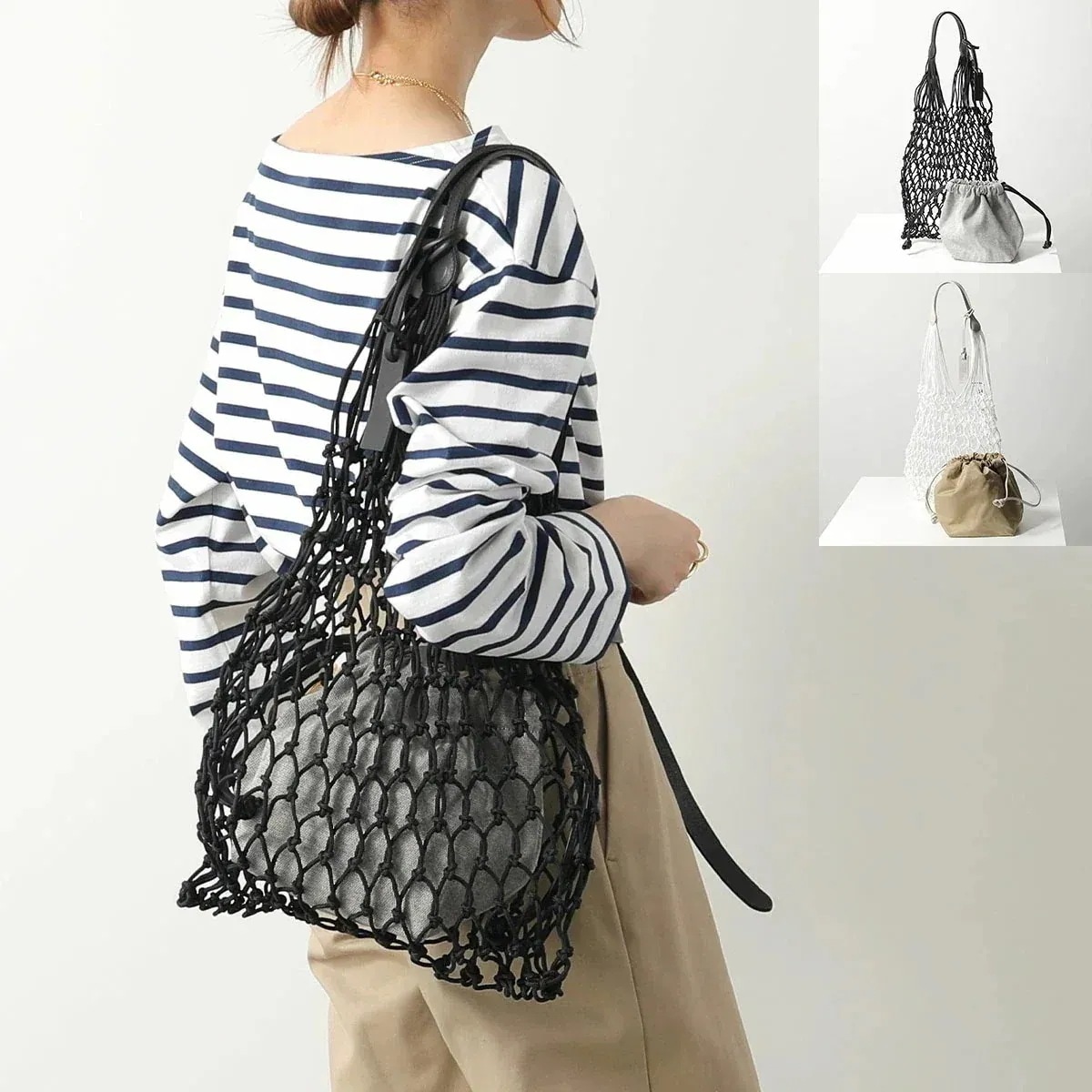 MARCO MASI マルコマージ トートバッグ RETE VITELLO レディース ネットバッグ レザー 巾着 メッシュ編み 鞄 カラー2色 【mega】