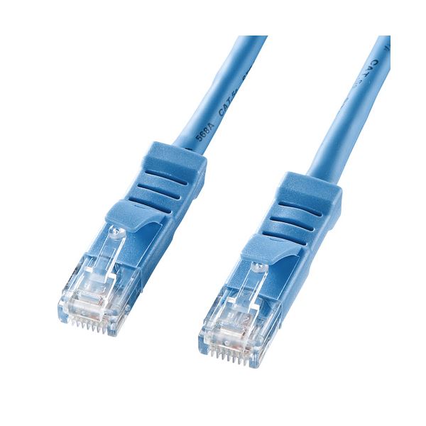 (まとめ)サンワサプライ L型カテゴリ5eより線LANケーブル KB-T5YL-006LB(×10セット)