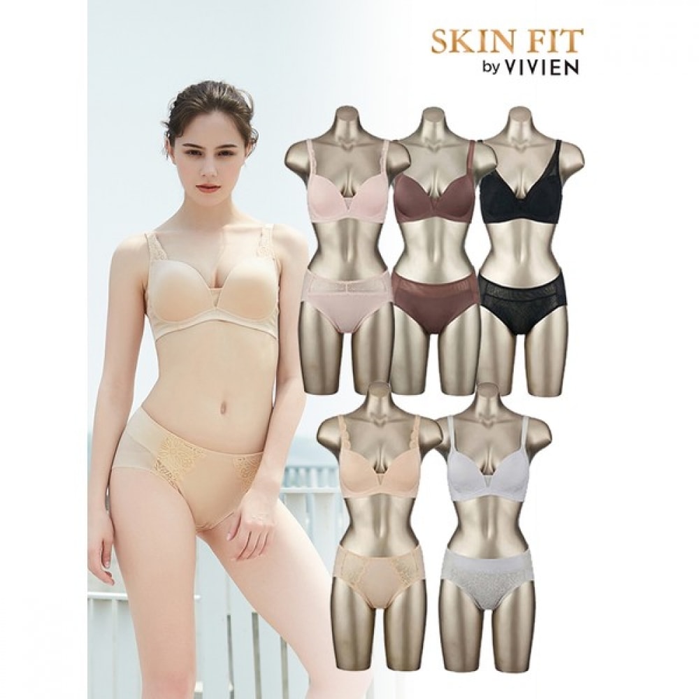 (Vivienne) Vivienne Skin Fit Nudie Package No-Wire 女性用下着 10枚セット