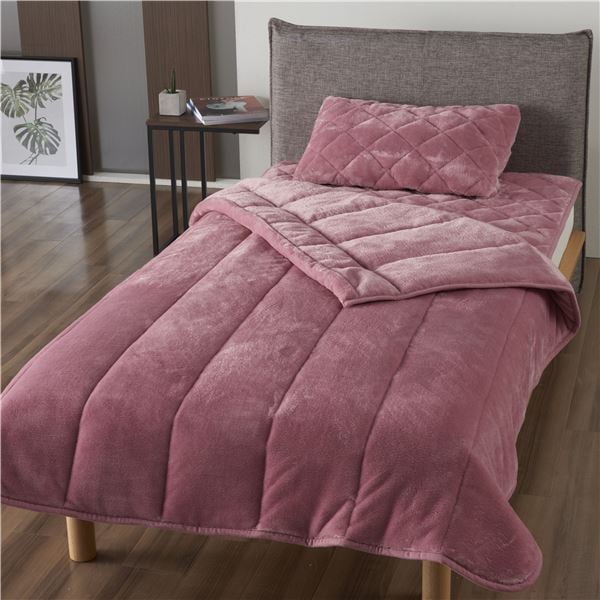 5層構造アルミシート あったかキルトケット 約140×200cm ピンク