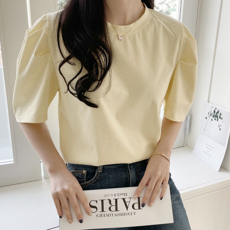 [1+1]ジェイレンパフ袖半袖ラウンドティー 3450