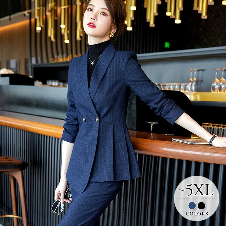 パンツスーツ ママスーツ スーツセット レディース 卒園式 卒業式 入園式 入学式 大きいサイズ お呼ばれ フォーマルスーツ パーティー 同窓会 30代 40代 50代 ネイビー ブラック ストラ
