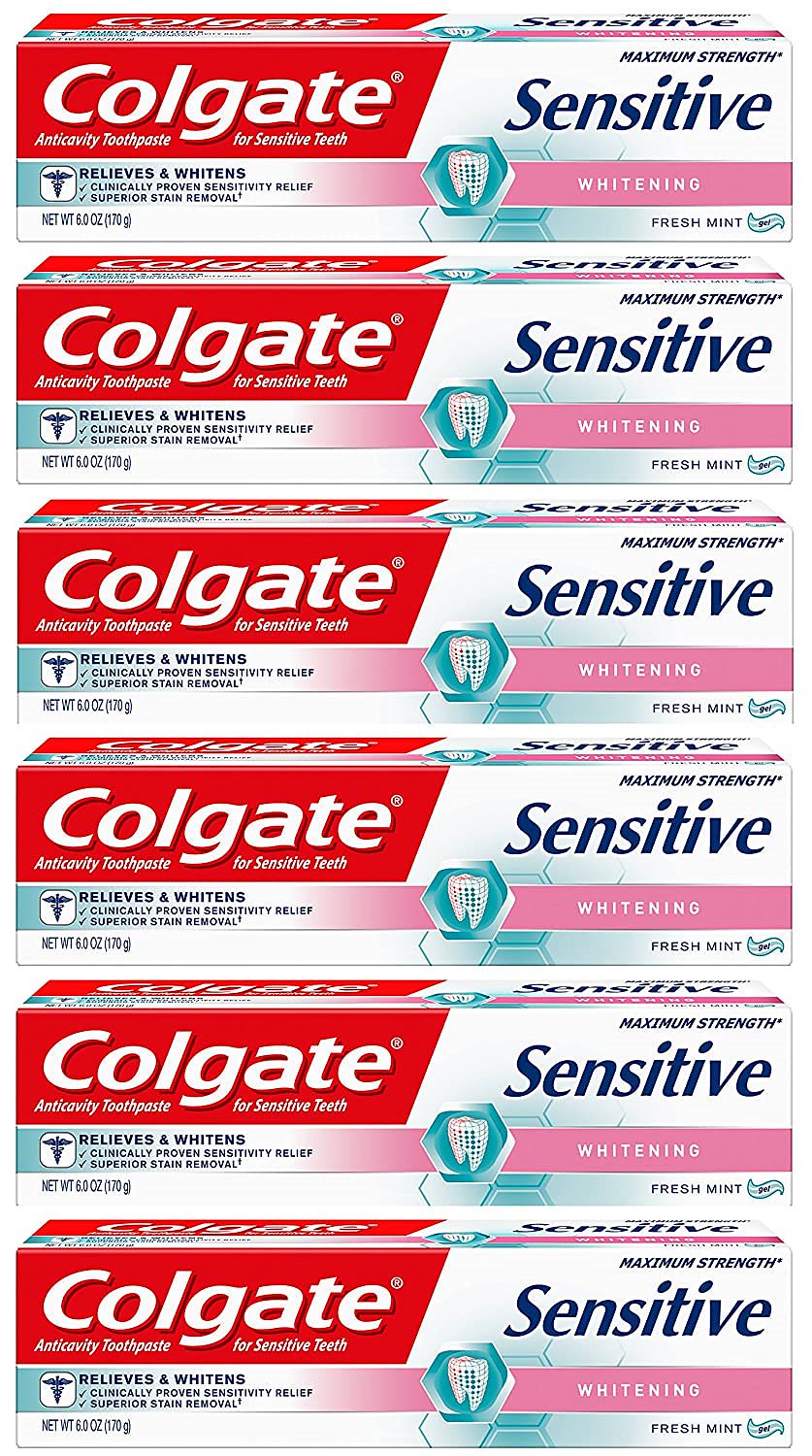 コルゲートセンシティブ最大強度ホワイトニング歯磨き粉ミント - 6オンス(6パック入り)