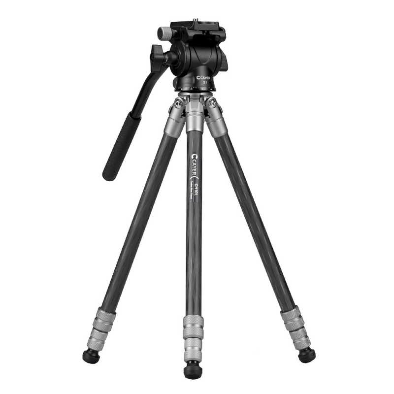 CAYER　カーボン製軽量三脚 ［3段 / 2WAY雲台］ グレー　CAYER-CH10LS1GR