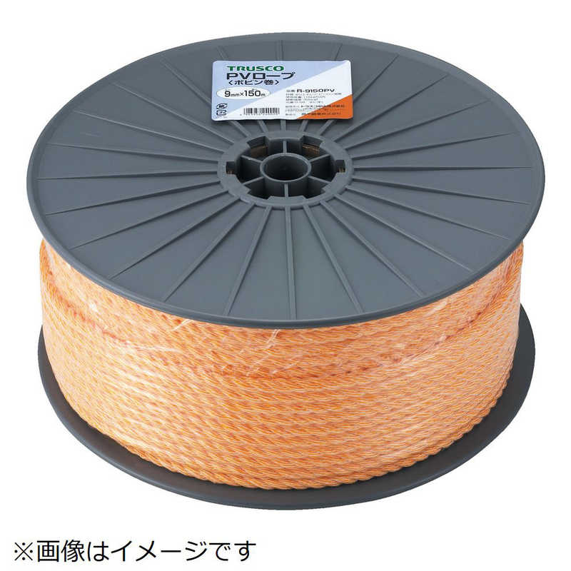 トラスコ中山　PVロープ 3つ打 線径12mmX長さ100m　R12100PV