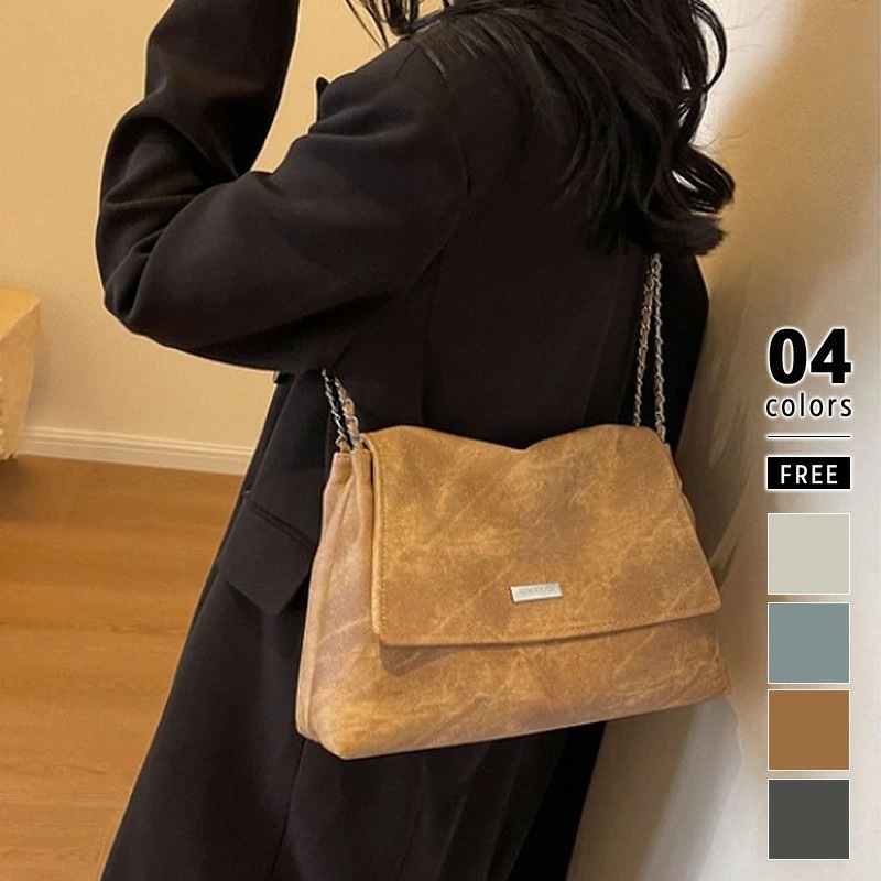 【期間特恵】ショルダーバッグレディースチェーンバッグトートバッグ大きめ肩掛けチェーンバッグ斜め掛け大人軽量ショルダーおしゃれ大容量斜めがけバッグ肩掛けバッグフェイクレザーシンプルスクエアきれいめおしゃ