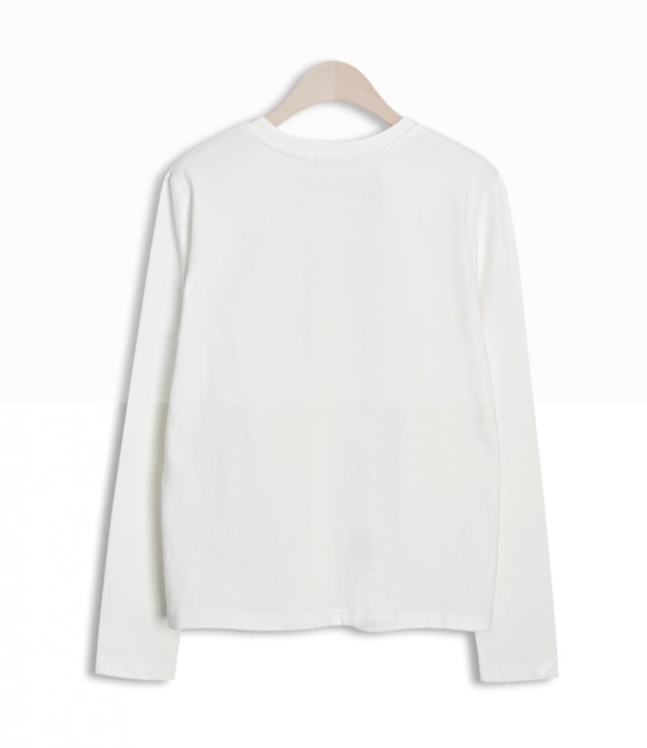 トップス Tシャツ シャツ カットソー 白シャツ トップス 袖あり 長袖 Uネック ラウンドネック 襟なし ストレート 大人可愛い シンプル カジュアル おしゃれ トップス Tシャツ シャツ カットソー 白シャツ トップス 袖あり