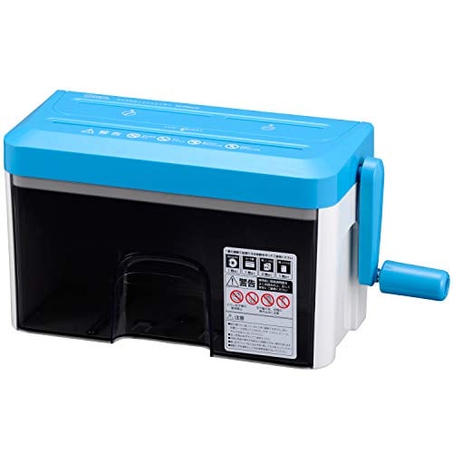 オーム電機 3WAY ハンドマイクロカットシュレッダー 青 HS-KRM2TK