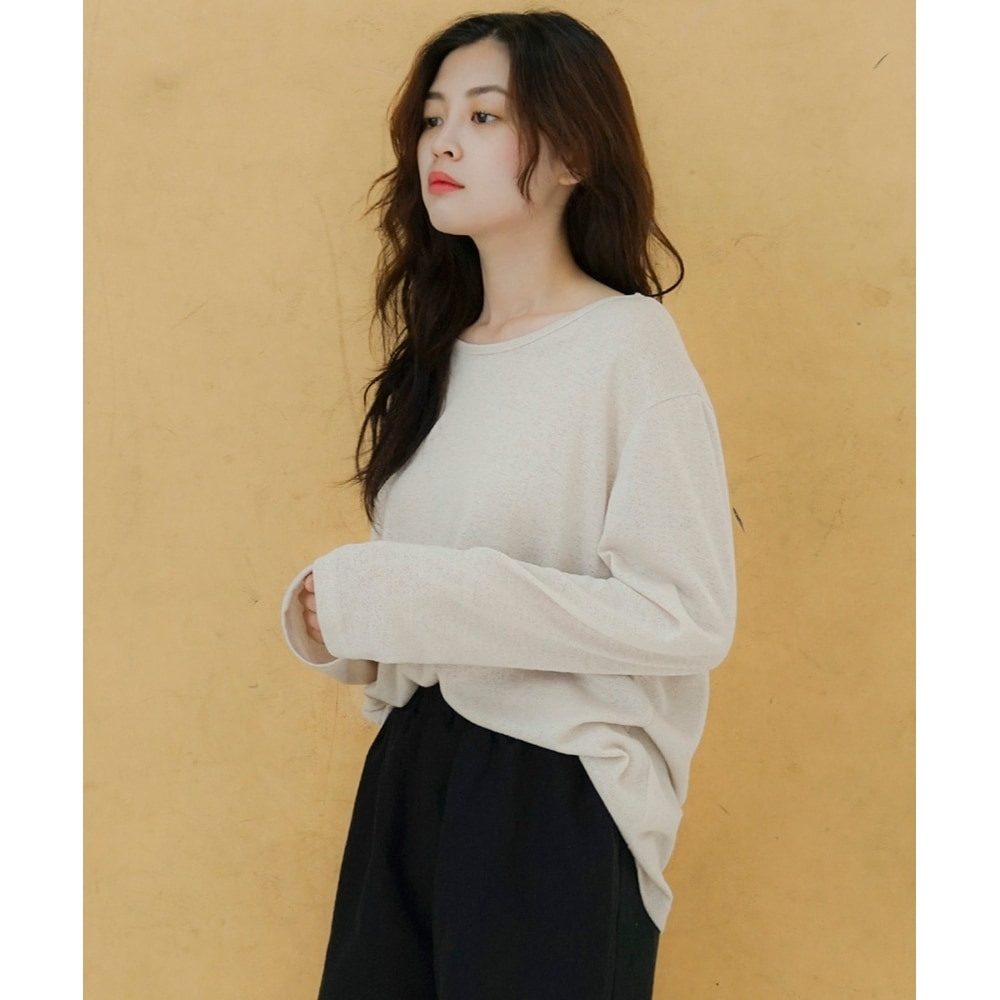 LARTIGENT MTOF2 ニット L スリーブ Tシャツ(ベージュ)