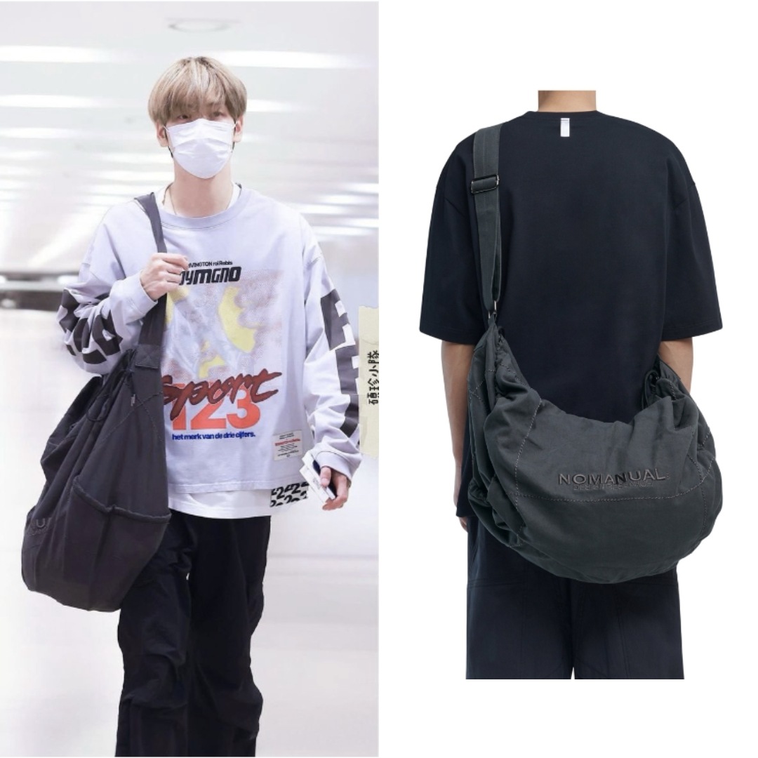 NOMANUAL [TXT スビン着用] VAGUS ダッフルバッグチャコール ☆TXT スビン 着用！！【NOMANUAL】VAGUS DUFFLE BAG - CHARCOAL