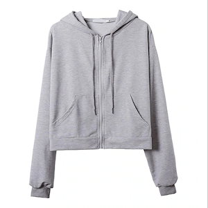 パーカー レディース フード付きパーカー ジップアップ 長袖 ショート丈 フード付き ショートパーカ 母の日1863