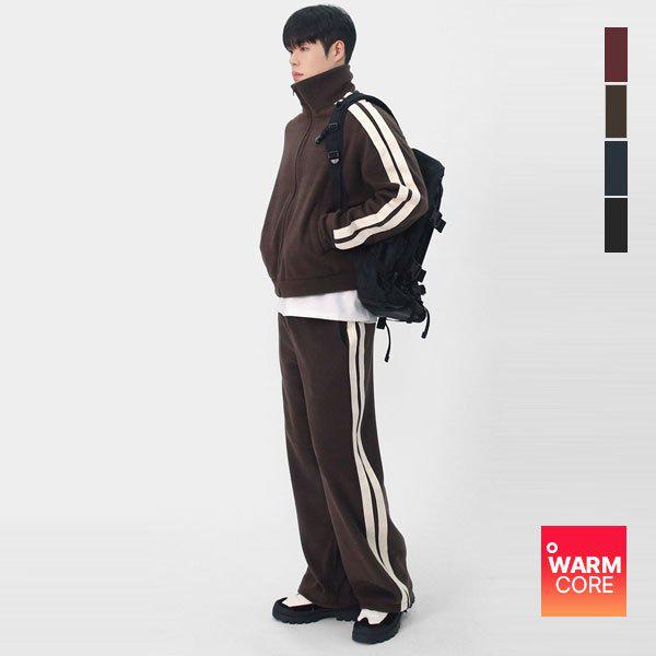 男女共用ウォームコア ツーライン フリース トラック トレーニング パンツ SRAP022