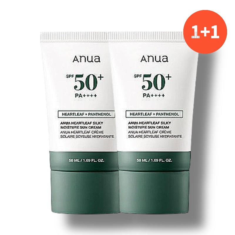 [1+1] ドクダミ シルキーモイスチャー 日焼け止め 50ml+50ml