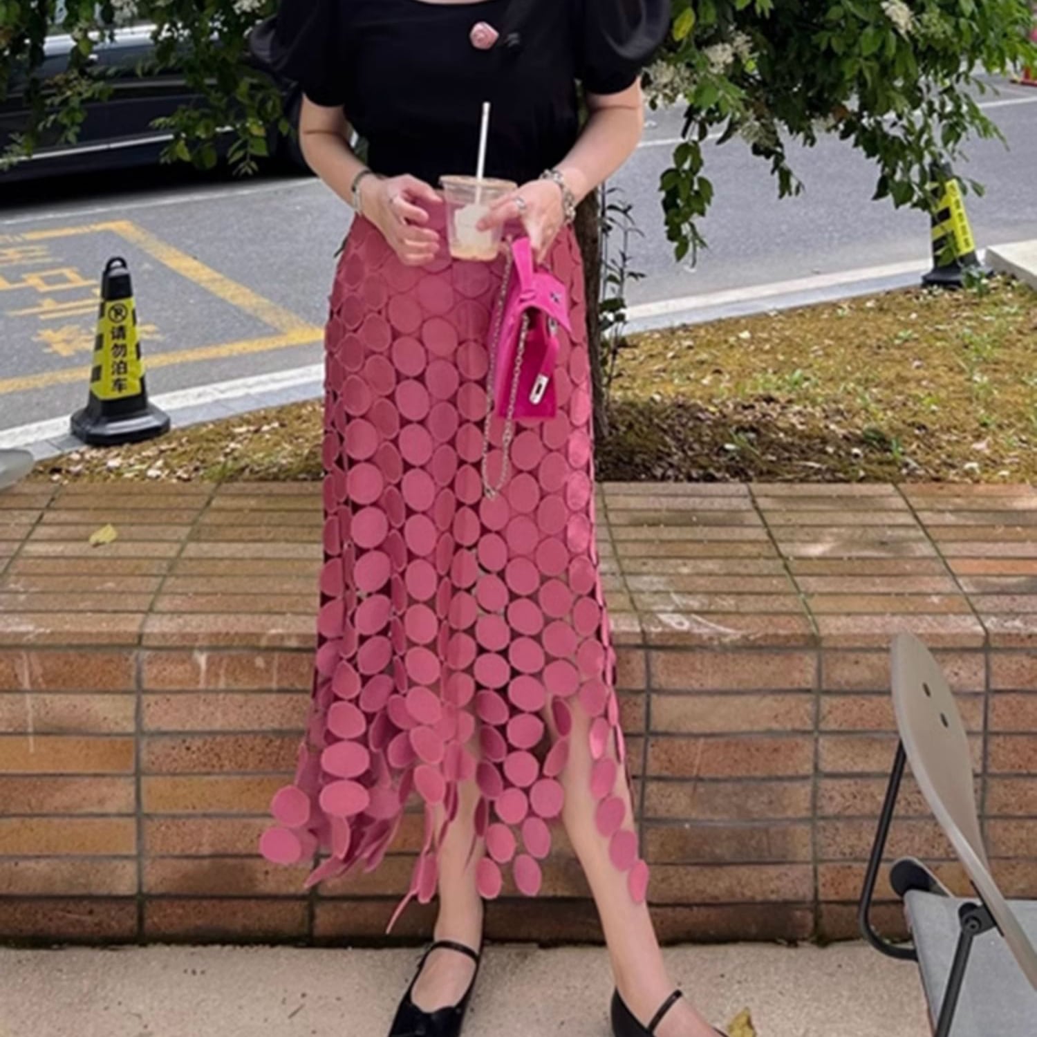 フリンジデザインスカート 3色 レディース ミモレ ロング ハイウエスト かわいい 大人可愛い きれいめ カジュアル おしゃれ 春 夏 デート お出かけ 休日 ショッピング カフェ S M L XL 7,104円