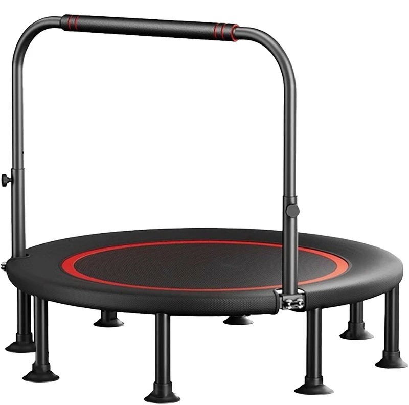最終在庫トランポリン 室内 静音 8本脚 耐荷重300kg 手すり取り外し 100cm 40インチ