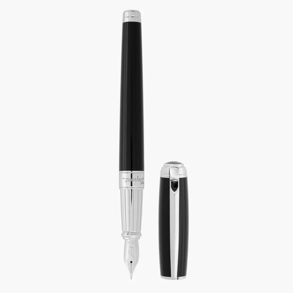 取寄品 正規品 STデュポン 410100L LINE D LARGE ラインD 万年筆 ラージ ブラックラッカー＆パラディウム
