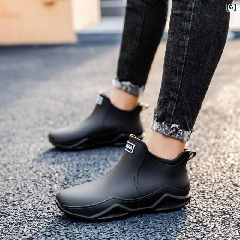 ショート レインブーツ レディース メンズ レインシューズ 雨靴 梅雨 防水 撥水 ドイツ 秋冬 ラバー ウォーター シューズ 大きいサイズ 滑りにくい キッチン 洗車 釣り 黒 ベージュ ブラウン 4,970円