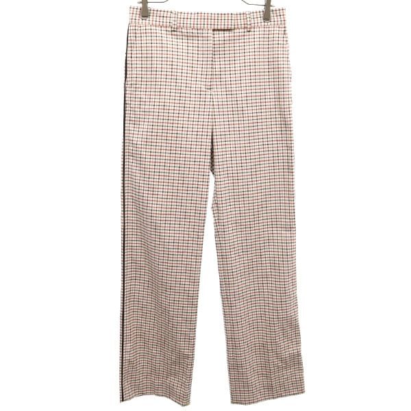 未使用 チェック柄 ストレートパンツ 36 レディース