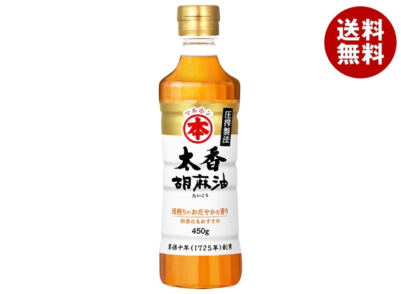 竹本油脂 マルホン 太香胡麻油 450gペットボトル×6本入×(2ケース)