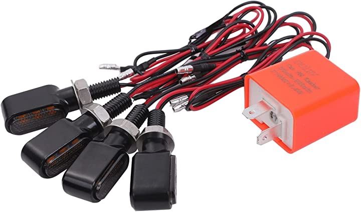 小型 LED ウインカー アンバー 4個 リレー付 マイクロ ミニ ウィンカー ランプ 車検対応 ホンダ ヤマハ スズキ カワサキ バイク 各種 適合 汎用品