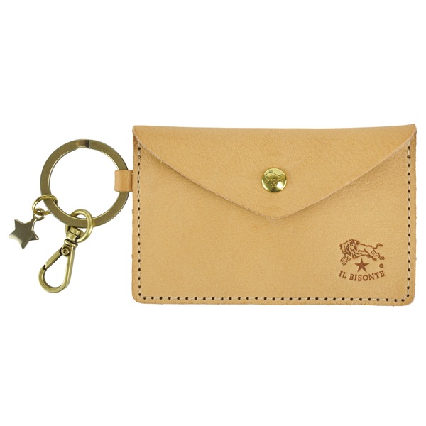 IL BISONTE イルビゾンテ KEY HOLDER キーリング付き　 カードケース　/SKH042 PV0005 NA106B/Naturale