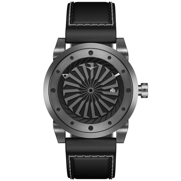 [ZINVO] ジンボ 時計 BLADE GUNMETALウォッチ 腕時計 スイス 回転 タービン MEN メンズ