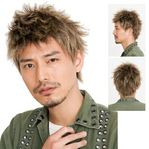 【メンズウィッグ】デザインショート（ナチュラルブロンド） [男性用 おしゃれ 変装 仮装 ウィッグ かつら]【506178】