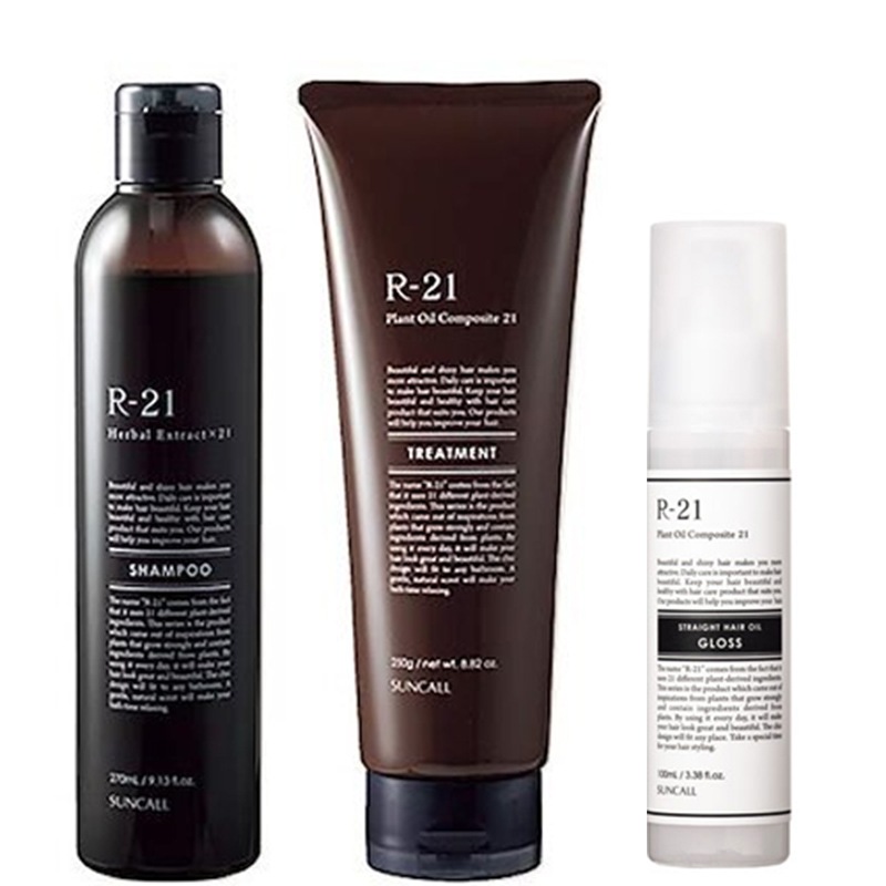 サンコール R-21 シャンプー 270mL + トリートメント 250g + ヘアオイル グロス 100ml セット エイジング毛 ハリコシ ヘマチン ボリュームアップ 保湿 補修 うるおい