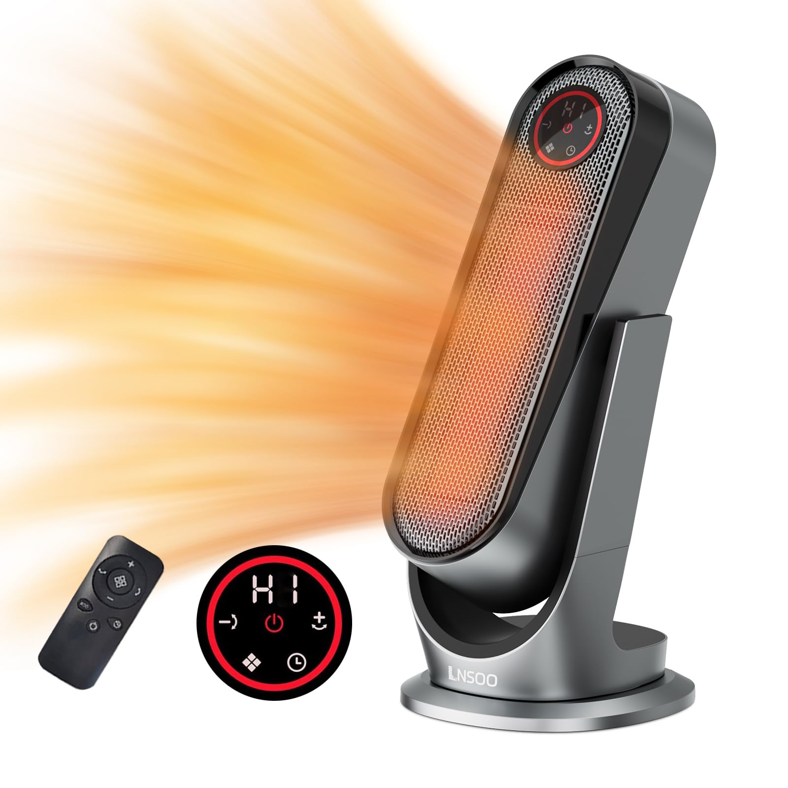 セラミックヒーター 2秒速暖 上下左右自動首振り 立体送風 1200W 4段階温度調整 省エネ ECOモード リモコン遠隔操作 LEDタッチパネル 1-48時間自動OFFタイマー 16112 9,990円