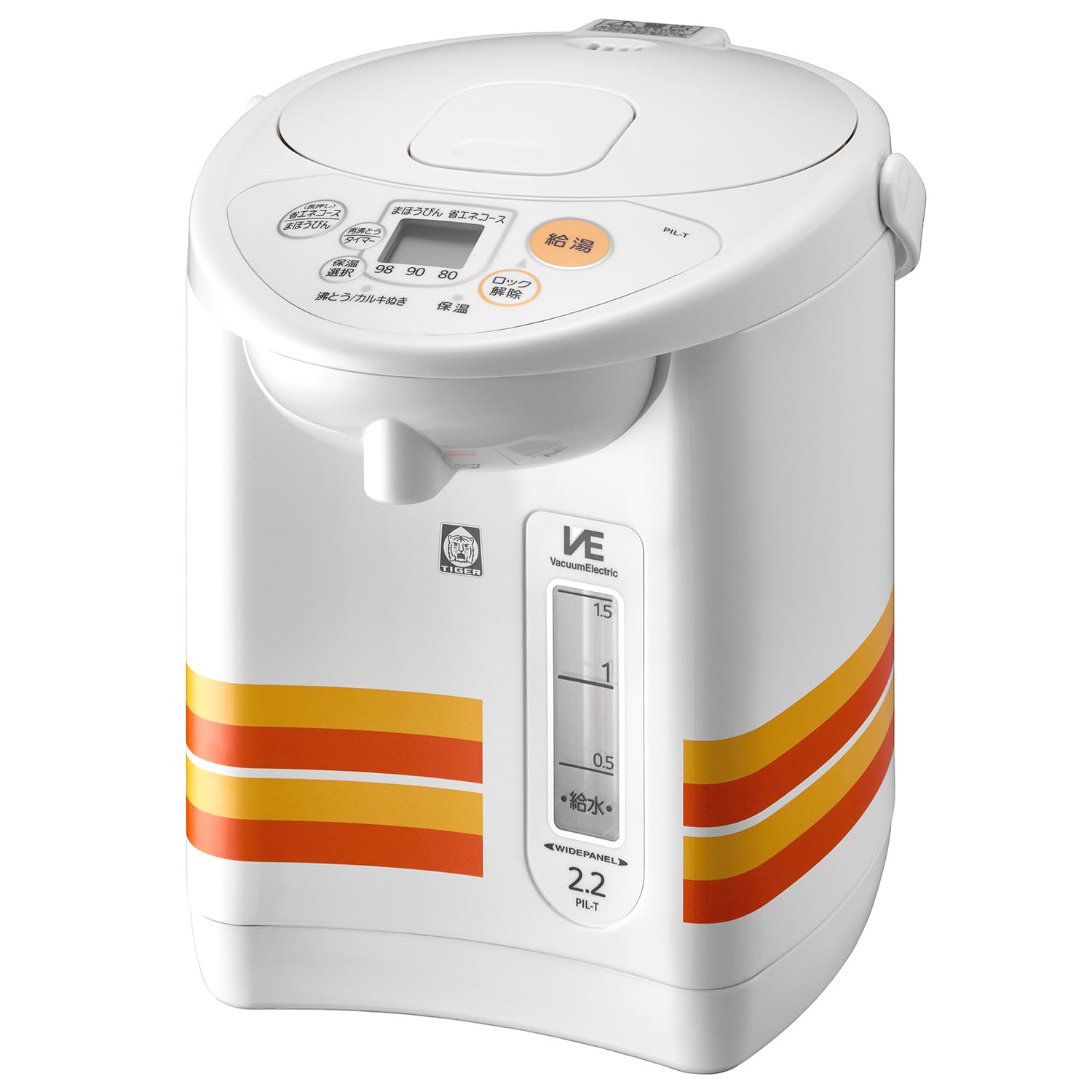 タイガー魔法瓶(TIGER) VE 電気ポット 2.15L WEB限定 100周年記念モデル 復刻 レトロ柄 オレンジストライプ PIL-T220WO