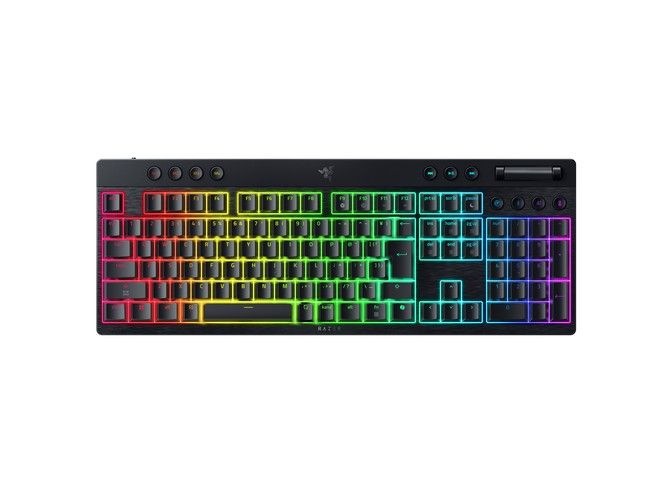 Razer 【国内正規品】BlackWidow V4 Low-profile HyperSpeed (Yellow Linear Switch) ワイヤレス薄型メカニカルゲーミングキーボード 日本語配