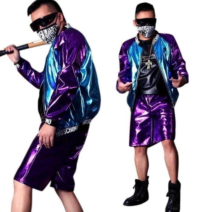 ダンス衣装 JAZZ DS ストリート系 B系 韓流 ファッション 上着 ショートパンツ 上下2点セット 男性用 演出 舞台服 ダンスウェアスター ダンスウェア メンズ ダンスウエア トップス HIP