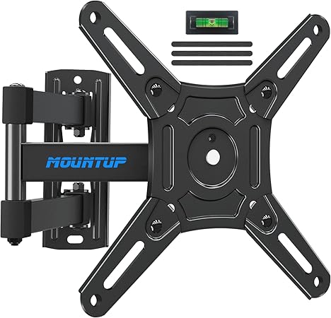 MOUNTUP テレビ壁掛け金具 回転式 モニターアーム 軽量 10～43インチ対応 耐荷重13kg 中小型 左右移動式 多角度調整 VESA200×200mm 適格請求書発行可