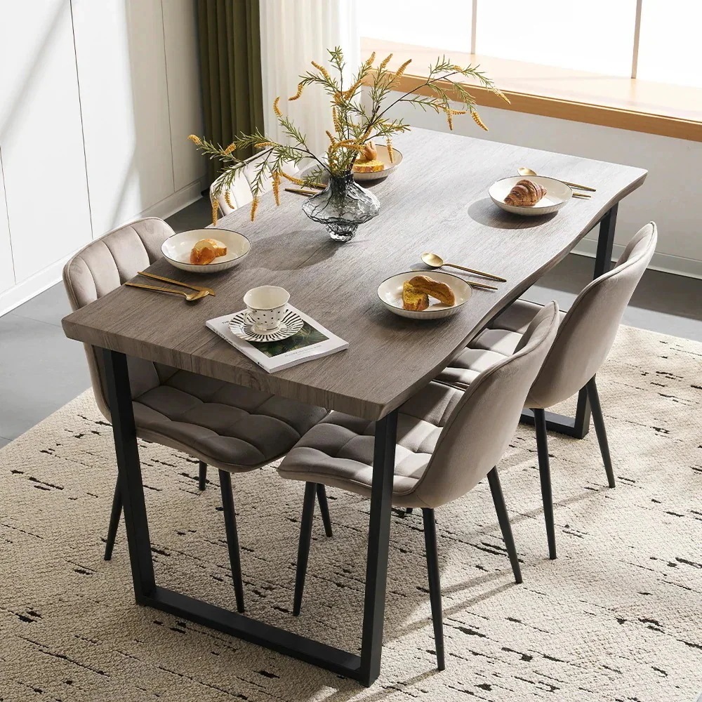 【set品】ダイニングテーブル 食卓 4人用 2人用 幅140cm おしゃれ 組み立て非常に簡単 ソリッド ハイエンド ヴィンテージ風 モダン 客用 書斎用 グレー