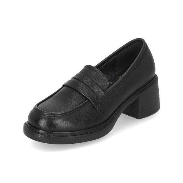 HC08 女性 牛革 チャンキー ローファーヒール 6cm LCWD43U613 (44890221)