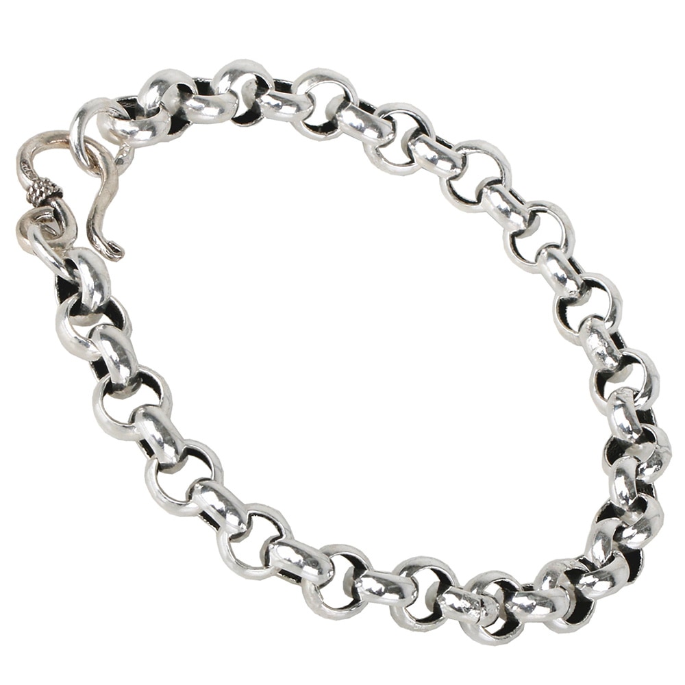 925ロールチェーンブレスレット フック [bs098]