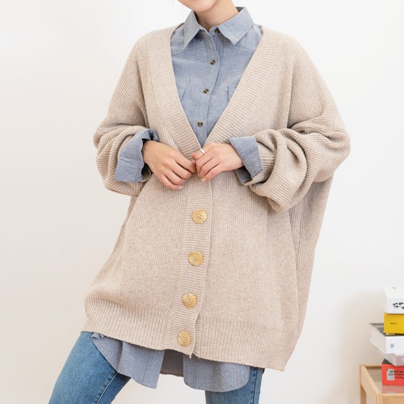カーディガン レディース服 韓国 ルーズフィット秋服 cardigan for women