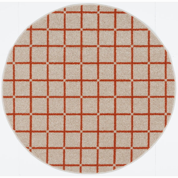 スミノエ 13476238 150×150cm OR 洗える ラグ オセロ 150×150cm正円 オレンジ メーカー直送